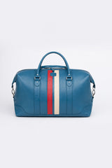 Sac de voyage en cuir 24H Le Mans Gaston 6 48h bleu ocean