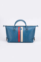 Sac de voyage en cuir 24H Le Mans André 6 72H bleu ocean