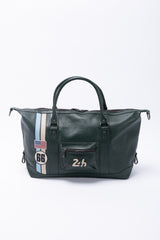 Sac de voyage en cuir 24H Le Mans Chris 48h vert vintage