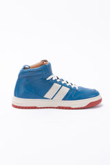 Men's Carroll Shelby Cobra Blue Leather High Top Sneakers