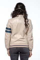 Carroll Shelby Cobra Women leather jacket ecru