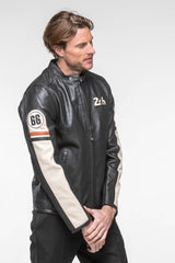 Blouson en cuir 24H Le Mans Colin noir Homme