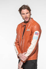 Men's 24H Le Mans Colin rust leather jacket