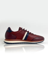 Baskets en cuir Steve McQueen Cool rouge foncé Homme