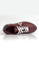 Baskets en cuir Steve McQueen Cool rouge foncé Homme