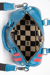24H Le Mans Courcelles ocean blue leather handbag for women