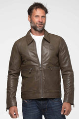 Steve McQueen Craig army leather jacket Men