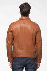 Blouson en cuir Steve McQueen Craig camel Homme