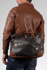 Royal Air Force Crooks 3 leather satchel dark brown Men