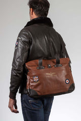 Royal Air Force Crooks 3 tortoise leather bag for men