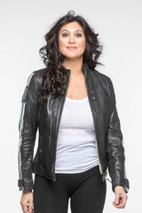 Blouson en cuir 24H Le Mans Cyntia noir Femme