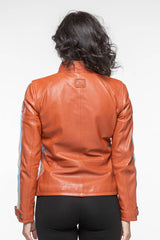 Blouson en cuir 24H Le Mans Cyntia rouille Femme