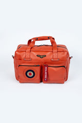 Royal Air Force Dahl 5 Leather Travel Bag Fire Orange Men