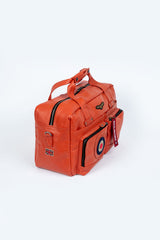 Royal Air Force Dahl 5 Leather Travel Bag Fire Orange Men