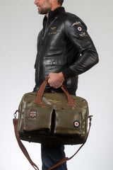 Royal Air Force Dahl 3 leather travel bag dark khaki Men
