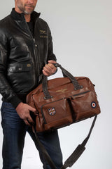 Royal Air Force Dahl 3 tortoise leather travel bag Men