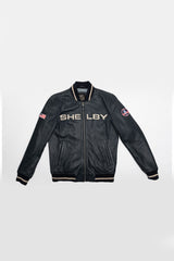 Blouson en cuir Carroll Shelby "Dallas" bleu marine Homme