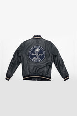 Blouson en cuir Carroll Shelby "Dallas" bleu marine Homme