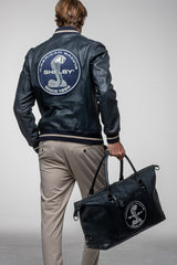Sac de voyage en cuir Carroll Shelby BIG D 48H Sheep crown bleu marine