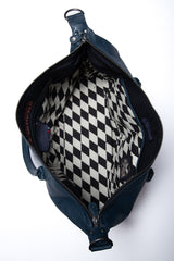 Sac de voyage en cuir Steve McQueen Nolan 4 48h bleu royal