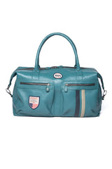 Steve McQueen Dean 4 72h Leather Travel Bag Light Petrol Blue
