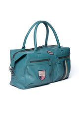Steve McQueen Dean 4 72h Leather Travel Bag Light Petrol Blue