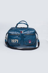 Sac de voyage en cuir Steve McQueen Dean 5 72h bleu royal