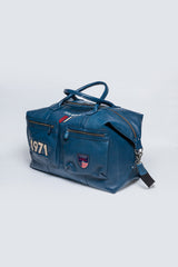 Sac de voyage en cuir Steve McQueen Dean 5 72h bleu royal