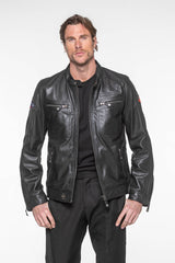 Steve McQueen Dennis 3 Leather Jacket Black Men