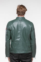 Steve McQueen Dennis 3 Pine Green Leather Jacket for Men
