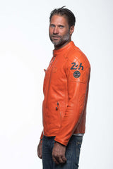 24H Le Mans Duff 4 leather jacket orange Men