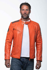 24H Le Mans Duff 4 leather jacket orange Men