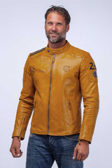 24H Le Mans Duff 4 leather jacket yellow Men