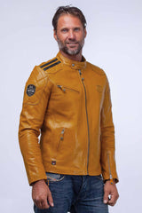 24H Le Mans Duff 4 leather jacket yellow Men