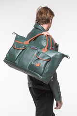 Steve McQueen Duke 2 48h Pine Green Leather Travel Bag