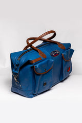Sac de voyage en cuir Steve McQueen Duke 48h bleu star