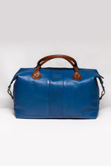 Sac de voyage en cuir Steve McQueen Duke 48h bleu star