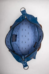 Sac de voyage en cuir Steve McQueen Duke 48h bleu star