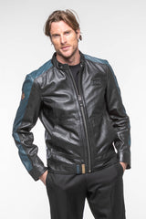 Blouson en cuir Steve McQueen Ellis 2 Noir Homme