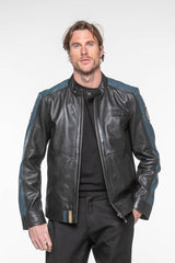 Blouson en cuir Steve McQueen Ellis 2 Noir Homme