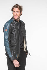 Blouson en cuir Steve McQueen Ellis 2 Noir Homme