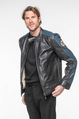Blouson en cuir Steve McQueen Ellis 2 Noir Homme