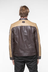 Blouson en cuir Steve McQueen Ellis 2 Marron foncé Homme