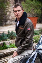 Blouson en cuir Steve McQueen Gavin army Homme