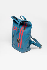 24H Le Mans Fernand 4 leather backpack in ocean blue