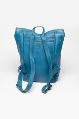 24H Le Mans Fernand 4 leather backpack in ocean blue