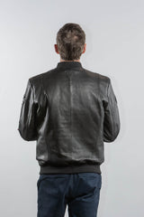 Royal Air Force Flamingo Black Leather Jacket for Men