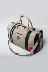 Sac de voyage en cuir Ari Vatanen Flying Finn 72h ecru