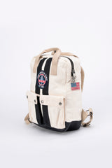 Sac à dos en cuir et canvas Carroll Shelby GT40 Backpack ecru