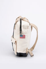 Sac à dos en cuir et canvas Carroll Shelby GT40 Backpack ecru